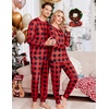Ekouaer Family Christmas Pajamas Matching Sets Long Sleeve Holiday Pjs(Red and Black Plaid)