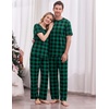 Ekouaer Family Christmas Pajamas Matching sets Soft Pjs Holiday Lounge Sets(Green Black Plaid)