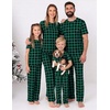 Ekouaer Family Christmas Pajamas Matching sets Soft Pjs Holiday Lounge Sets(Green Black Plaid)