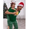 Ekouaer Family Christmas Pajamas Matching sets Soft Pjs Holiday Lounge Sets(Green Santa)
