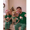 Ekouaer Family Christmas Pajamas Matching sets Soft Pjs Holiday Lounge Sets(Green Santa)