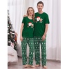 Ekouaer Family Christmas Pajamas Matching sets Soft Pjs Holiday Lounge Sets(Green Santa)