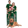 Ekouaer Family Christmas Pajamas Matching sets Soft Pjs Holiday Lounge Sets(Green Santa)