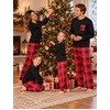 Ekouaer Matching Family Sets Christmas Pajamas Set Xmas PJS Sleepwear(Christmas Buffalo Plaid Pattern – Red&black)