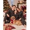 Ekouaer Matching Family Sets Christmas Pajamas Set Xmas PJS Sleepwear(Christmas Hat – Black)