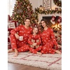 Ekouaer Matching Family Sets Christmas Pajamas Set Xmas PJS Sleepwear(Christmas Ho-red)