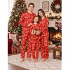Ekouaer Matching Family Sets Christmas Pajamas Set Xmas PJS Sleepwear(Christmas Ho-red)