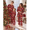 Ekouaer Matching Family Sets Christmas Pajamas Set Xmas PJS Sleepwear(Christmas Plaid-santa Claus&gifts)