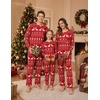 Ekouaer Matching Family Sets Christmas Pajamas Set Xmas PJS Sleepwear(Christmas Reindeer Bell – Red&white)