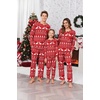 Ekouaer Matching Family Sets Christmas Pajamas Set Xmas PJS Sleepwear(Christmas Reindeer Bell – Red&white)