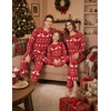 Ekouaer Matching Family Sets Christmas Pajamas Set Xmas PJS Sleepwear(Christmas Reindeer Bell – Red&white)