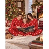 Ekouaer Matching Family Sets Christmas Pajamas Set Xmas PJS Sleepwear(Christmas Snowflake – Red)