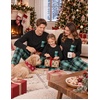 Ekouaer Matching Family Sets Christmas Pajamas Set Xmas PJS Sleepwear(Christmas Tartan Plaid Pattern – Green&navy Blue)