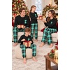 Ekouaer Matching Family Sets Christmas Pajamas Set Xmas PJS Sleepwear(Christmas Tartan Plaid Pattern – Green&navy Blue)