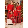 Ekouaer Matching Family Sets Christmas Pajamas Set Xmas PJS Sleepwear(Christmas Tartan Plaid Pattern- Red&black)