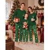 Ekouaer Matching Family Sets Christmas Pajamas Set Xmas PJS Sleepwear(Santa Claus – Green)