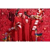 Ekouaer Matching Family Sets Christmas Pajamas Set Xmas PJS Sleepwear(Wine Red)