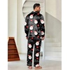 Ekouaer Mens Pajamas Set Silk Satin Sleepwear Long Sleeve Button Down Pjs(Christmas Black)