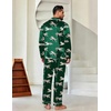 Ekouaer Mens Pajamas Set Silk Satin Sleepwear Long Sleeve Button Down Pjs(Dark Green Tiger)