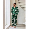 Ekouaer Mens Pajamas Set Silk Satin Sleepwear Long Sleeve Button Down Pjs(Dark Green Tiger)