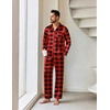 Ekouaer Mens Pajamas Set Silk Satin Sleepwear Long Sleeve Button Down Pjs(Plaid Black Red)