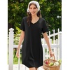 Ekouaer Nightgowns for Women Bamboo Viscose Night Gown Soft Sleep Shirt(Black)