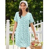 Ekouaer Nightgowns for Women Bamboo Viscose Night Gown Soft Sleep Shirt(Green Floral)