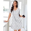 Ekouaer Nightgowns for Women Bamboo Viscose Night Gown Soft Sleep Shirt(Grey Star)