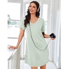 Ekouaer Nightgowns for Women Bamboo Viscose Night Gown Soft Sleep Shirt(Light Green)