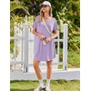 Ekouaer Nightgowns for Women Bamboo Viscose Night Gown Soft Sleep Shirt(Light Purple)