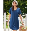 Ekouaer Nightgowns for Women Bamboo Viscose Night Gown Soft Sleep Shirt(Navy)