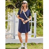Ekouaer Nightgowns for Women Bamboo Viscose Night Gown Soft Sleep Shirt(Navy Blue)