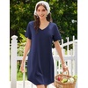 Ekouaer Nightgowns for Women Bamboo Viscose Night Gown Soft Sleep Shirt(Navy Blue)