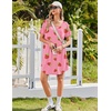 Ekouaer Nightgowns for Women Bamboo Viscose Night Gown Soft Sleep Shirt(Pink Strawberry)