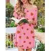 Ekouaer Nightgowns for Women Bamboo Viscose Night Gown Soft Sleep Shirt(Pink Strawberry)