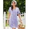 Ekouaer Nightgowns for Women Bamboo Viscose Night Gown Soft Sleep Shirt(Purple Flowers)