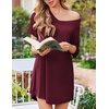 Ekouaer Nightgowns for Women Bamboo Viscose Night Gown Soft Sleep Shirt(Red)