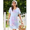 Ekouaer Nightgowns for Women Bamboo Viscose Night Gown Soft Sleep Shirt(Tie-dye)
