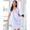 Ekouaer Nightgowns for Women Bamboo Viscose Night Gown Soft Sleep Shirt(Tie-dye)