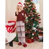 Ekouaer Pajama Sets for Women 2 Piece Short Sleeve Pj V Neck Chest Pocket(Wine Red Plaid)