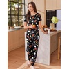 Ekouaer Pajamas for Womens Set Soft 2 Piece Loungewear with Jogger Pants(Black Halloween)