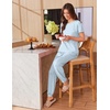 Ekouaer Pajamas for Womens Set Soft 2 Piece Loungewear with Jogger Pants(Blue Star)