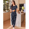 Ekouaer Pajamas for Womens Set Soft 2 Piece Loungewear with Jogger Pants(Butterfly)