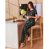 Ekouaer Pajamas for Womens Set Soft 2 Piece Loungewear with Jogger Pants(Dark Grey Star)