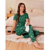 Ekouaer Pajamas for Womens Set Soft 2 Piece Loungewear with Jogger Pants(Green Christmas)