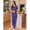 Ekouaer Pajamas for Womens Set Soft 2 Piece Loungewear with Jogger Pants(Halloween Cat)