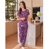 Ekouaer Pajamas for Womens Set Soft 2 Piece Loungewear with Jogger Pants(Halloween Purple)