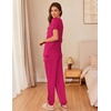 Ekouaer Pajamas for Womens Set Soft 2 Piece Loungewear with Jogger Pants(Hot Pink)