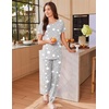 Ekouaer Pajamas for Womens Set Soft 2 Piece Loungewear with Jogger Pants(Light Grey Star)