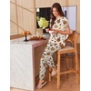Ekouaer Pajamas for Womens Set Soft 2 Piece Loungewear with Jogger Pants(Orange)